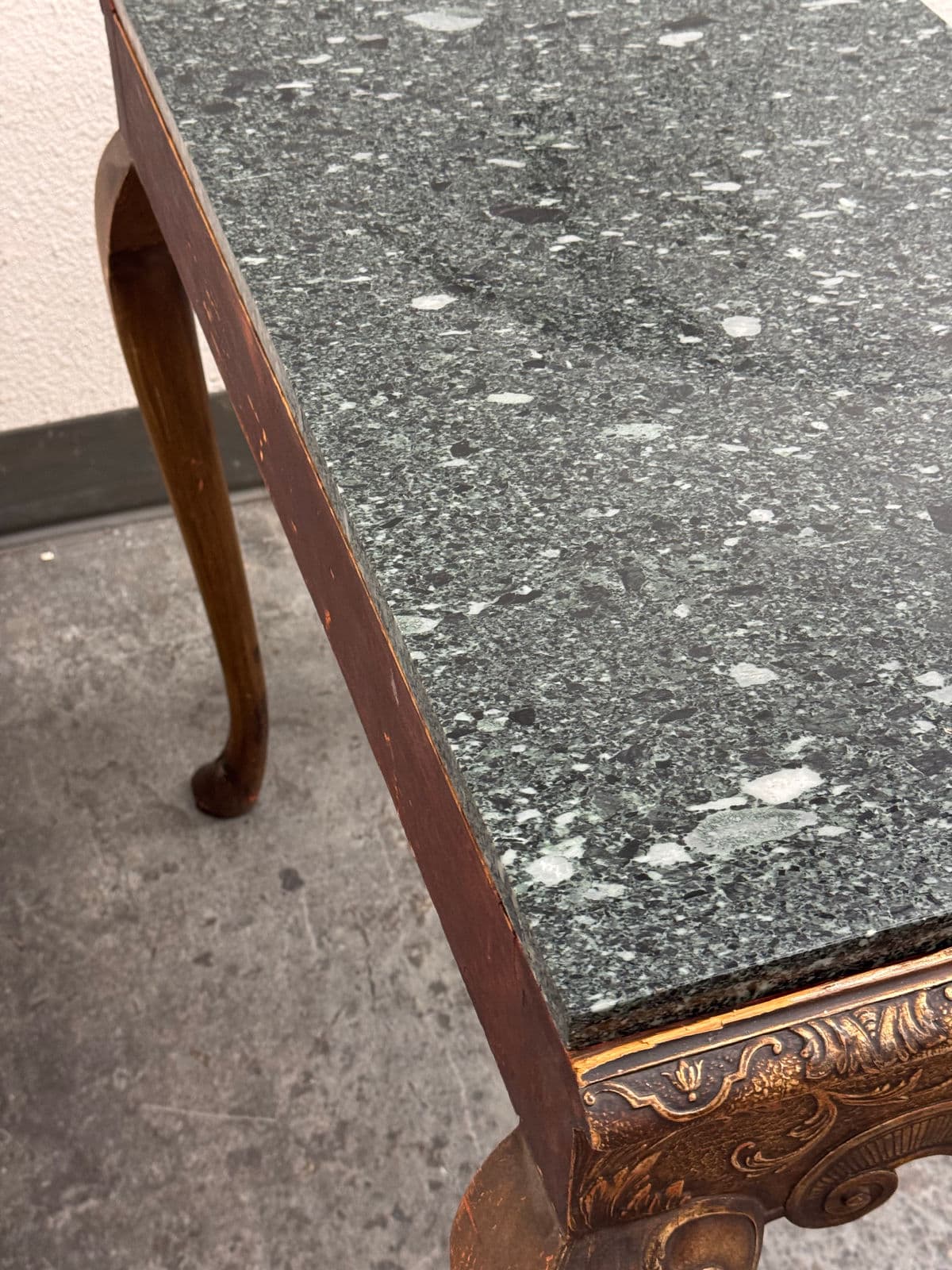 Italian Carved Giltwood Console Table + Marble Top, 19th Century - Thumbnail 4