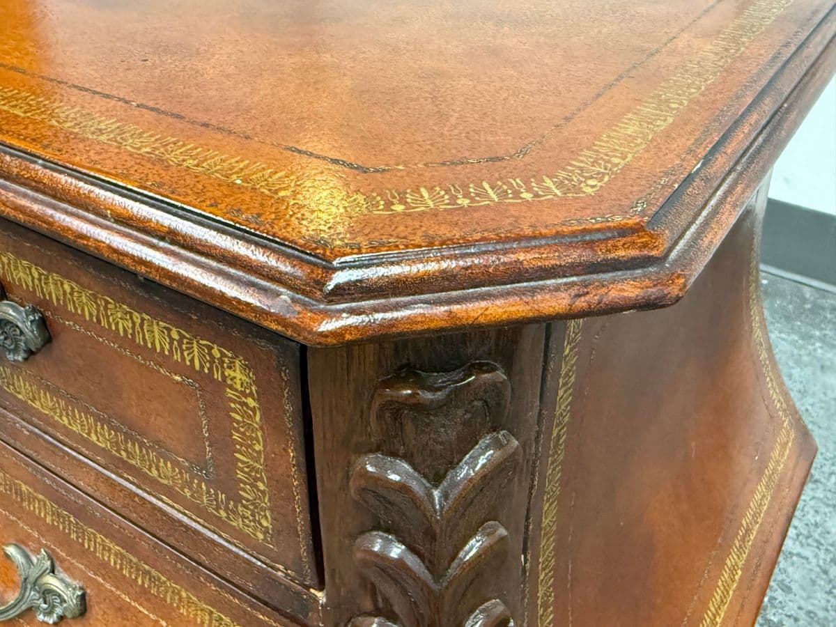 French Provincial Style Bombé Commode + Gilt Accents, Late 20th Century - Thumbnail 9