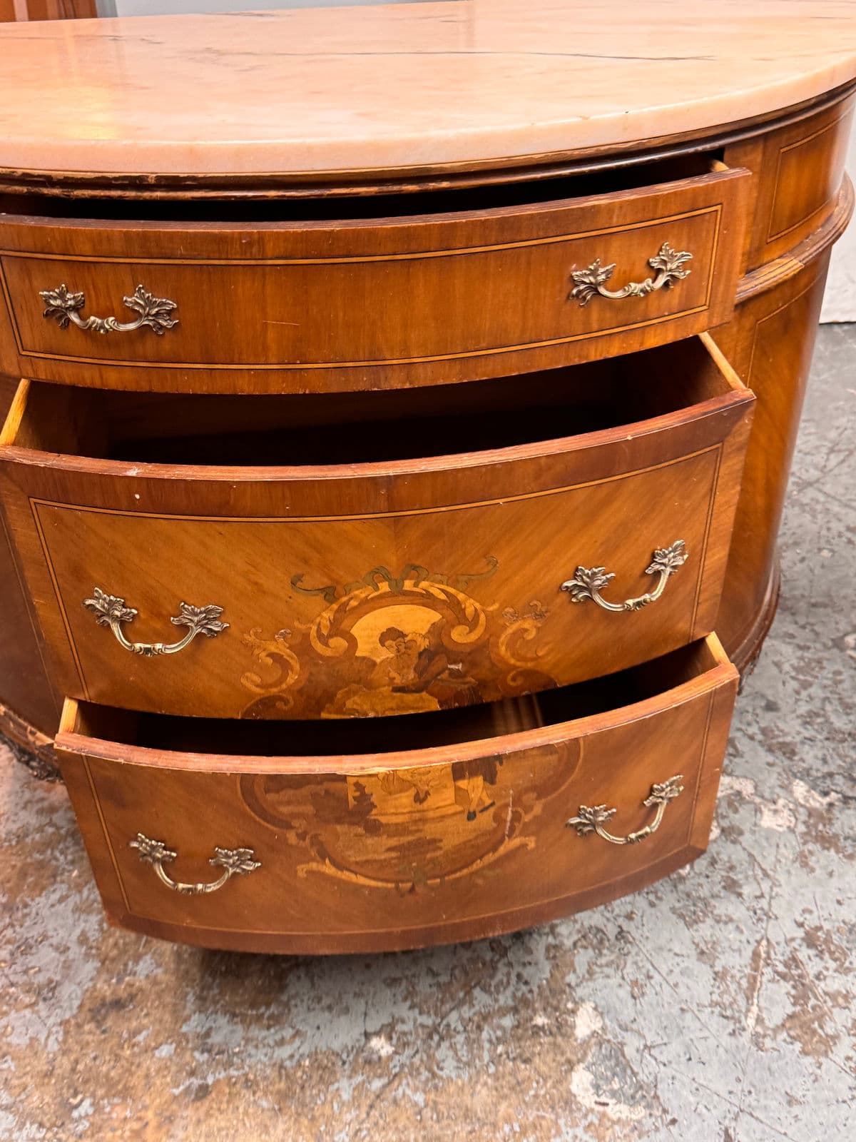 Neoclassical Semicircular Demi-Lune Commode, 19th Century - Thumbnail 7