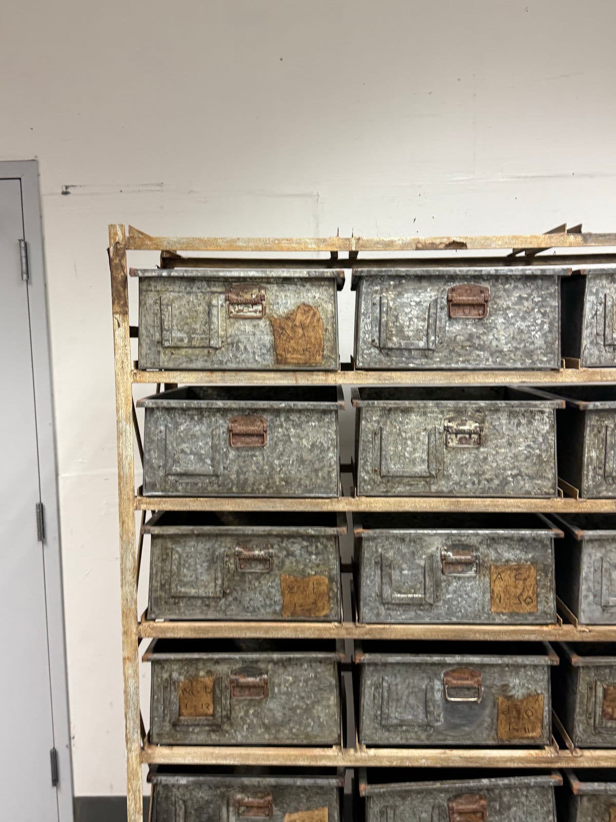 Vintage Sangham Storage Bins + Frame on Casters - Thumbnail 8