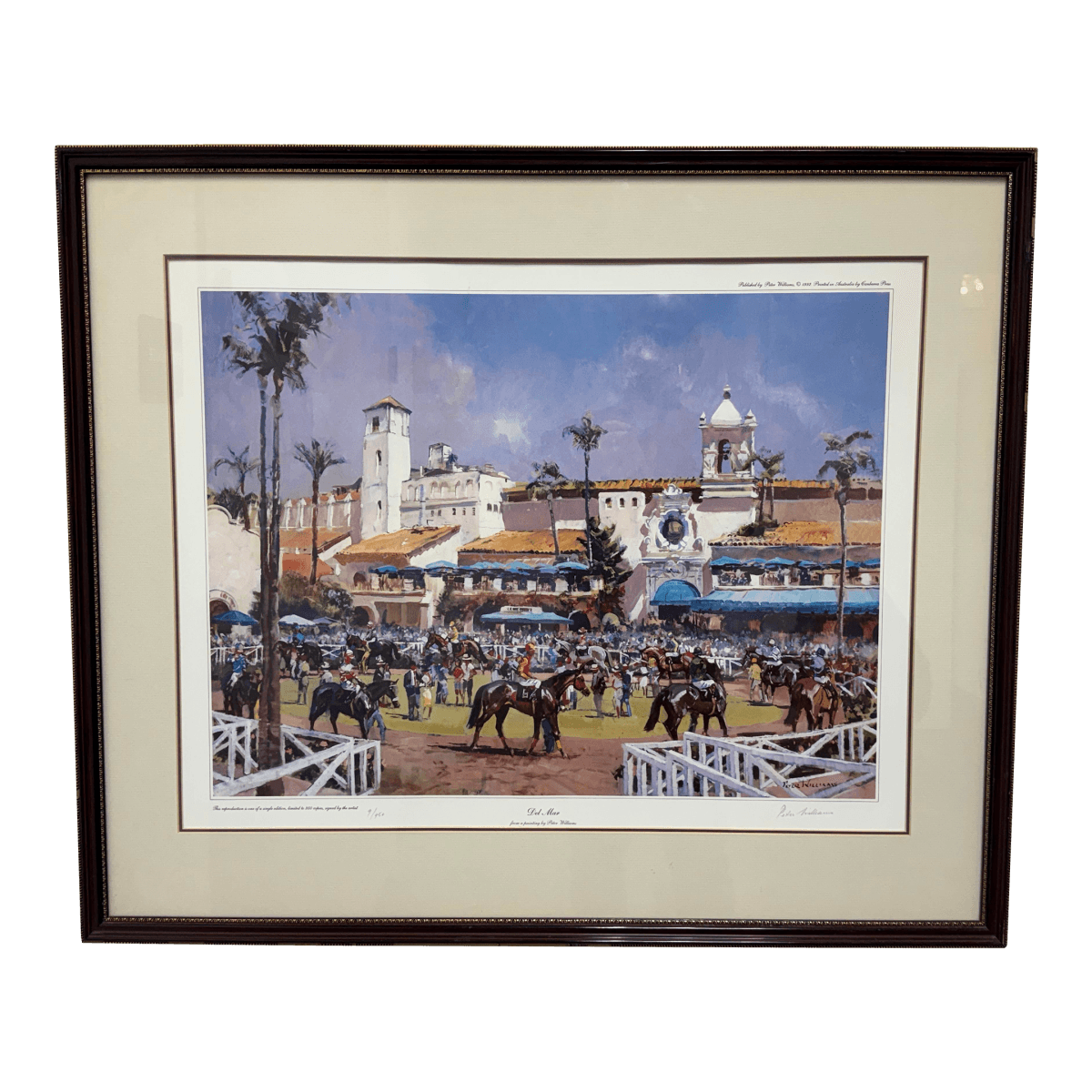 Peter Williams Del Mar Racetrack Signed Print, Circa 1992 - Thumbnail 2