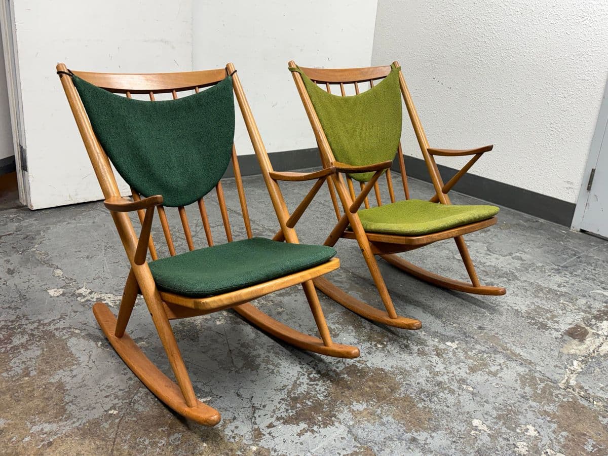 Frank Reenskaug for Bramin Mobler Rocking Chairs, Circa 1960's, Pair - Thumbnail 4