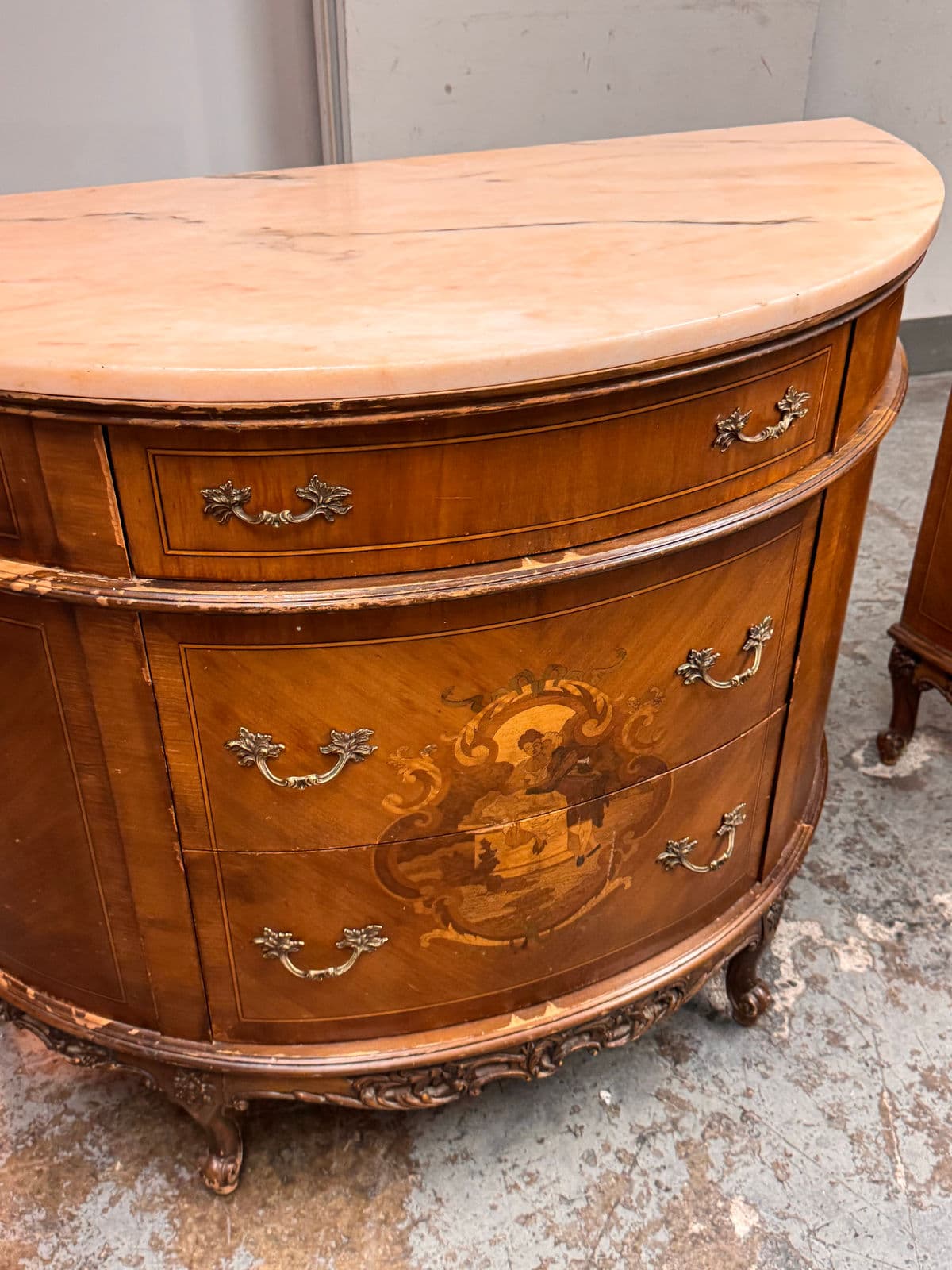 Neoclassical Semicircular Demi-Lune Commode, 19th Century - Thumbnail 9