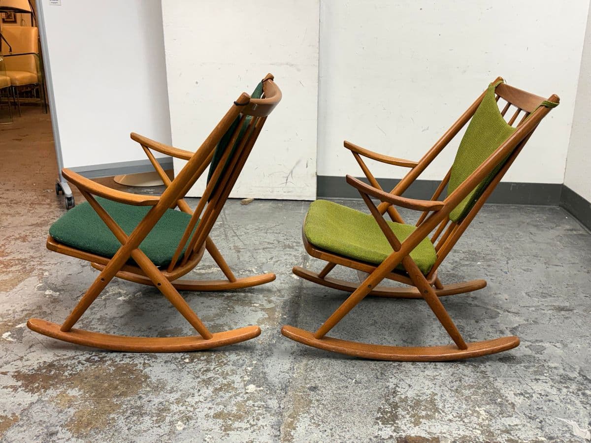 Frank Reenskaug for Bramin Mobler Rocking Chairs, Circa 1960's, Pair - Thumbnail 5