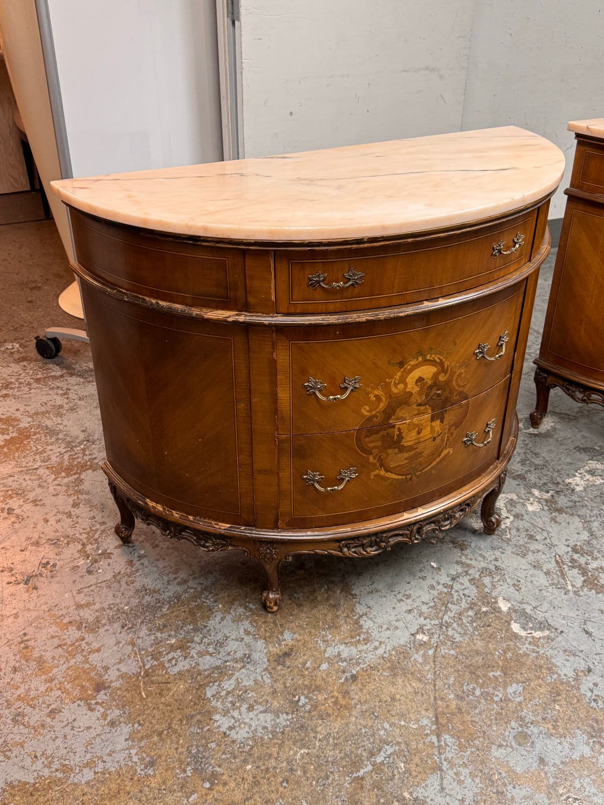 Neoclassical Semicircular Demi-Lune Commode, 19th Century - Thumbnail 5