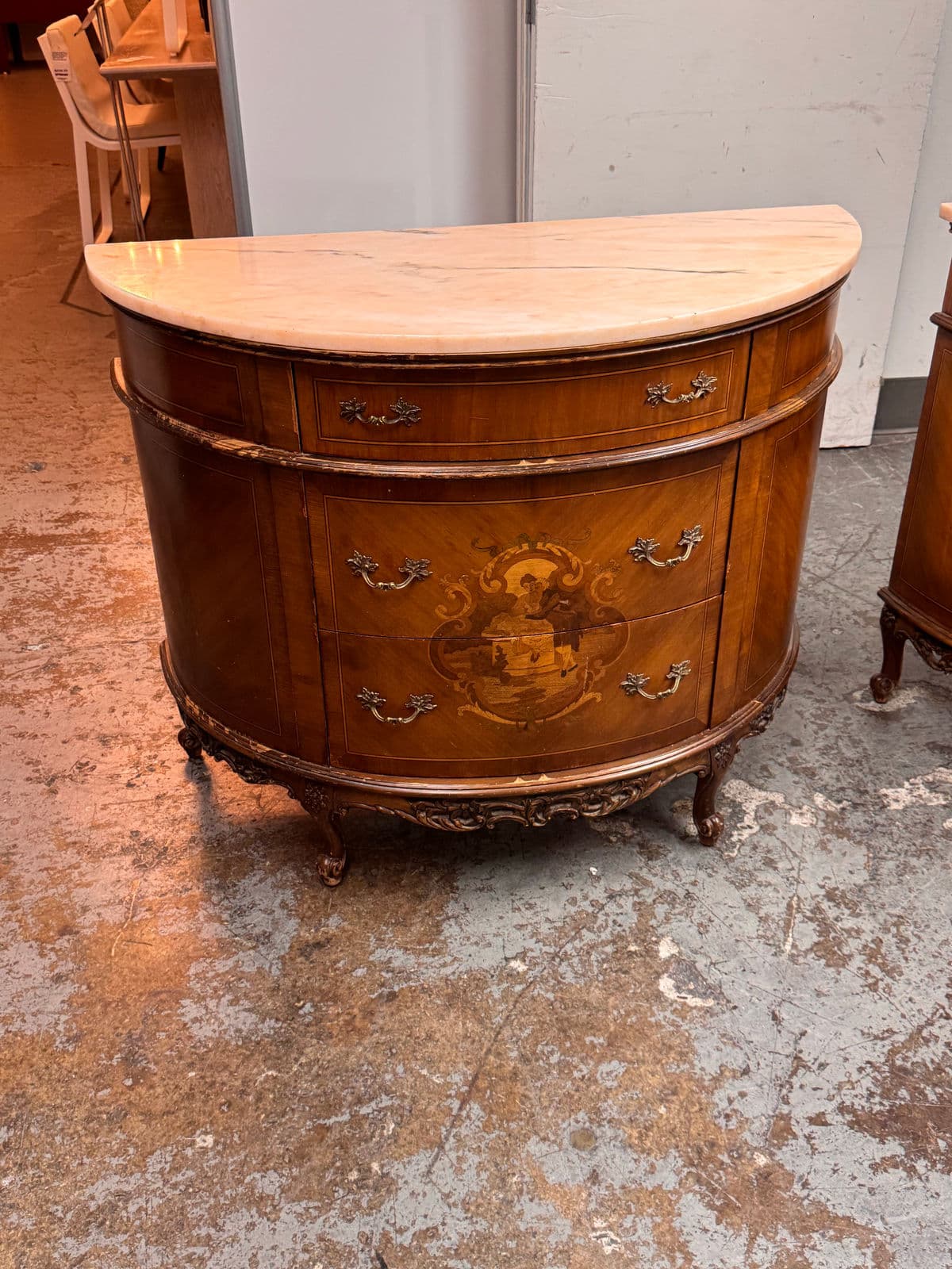 Neoclassical Semicircular Demi-Lune Commode, 19th Century - Thumbnail 11