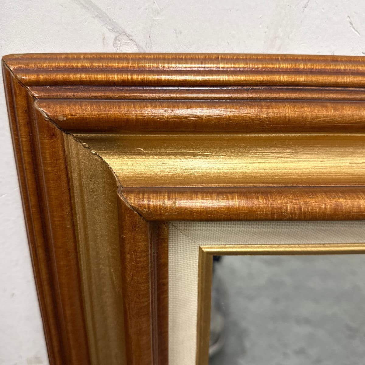 Vintage Square Giltwood Wall Mirrors, 20th Century, Pair - Thumbnail 13