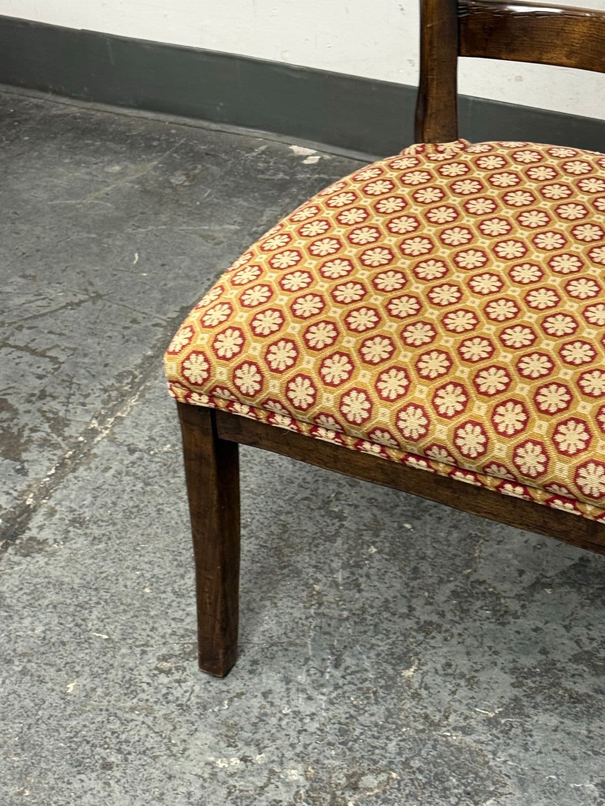 Vintage Wood + Fabric Side Chair - Thumbnail 10