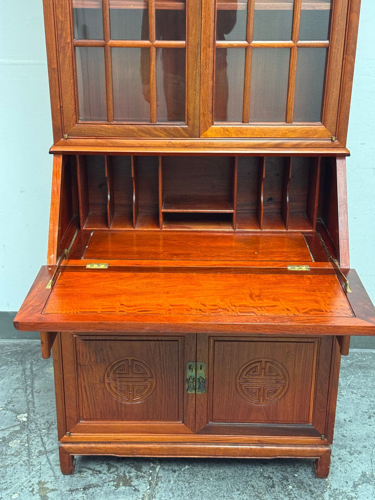 Chinese Rosewood Secretary Desk Cabinet, Circa 1970's - Thumbnail 13
