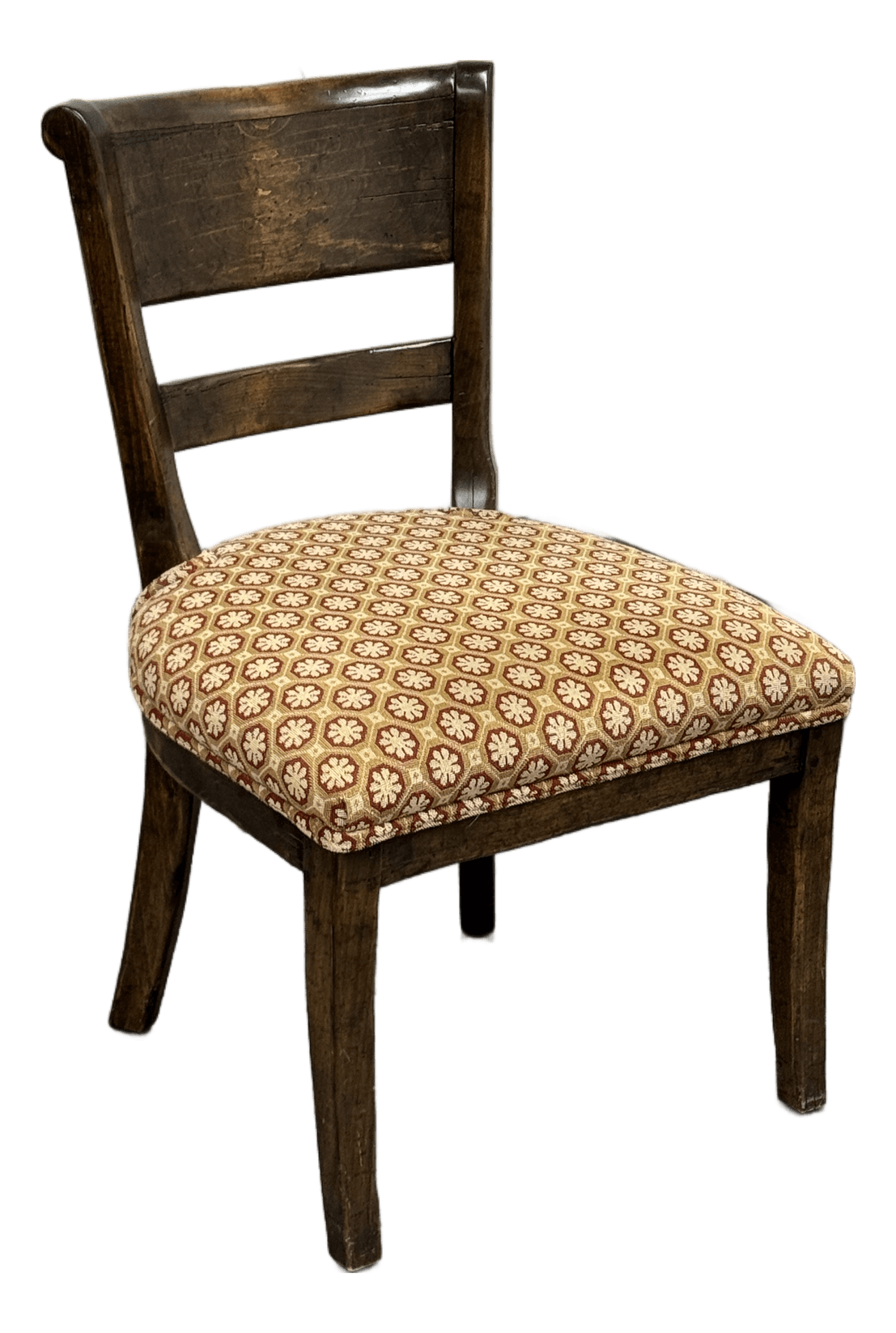 Vintage Wood + Fabric Side Chair - Thumbnail 2