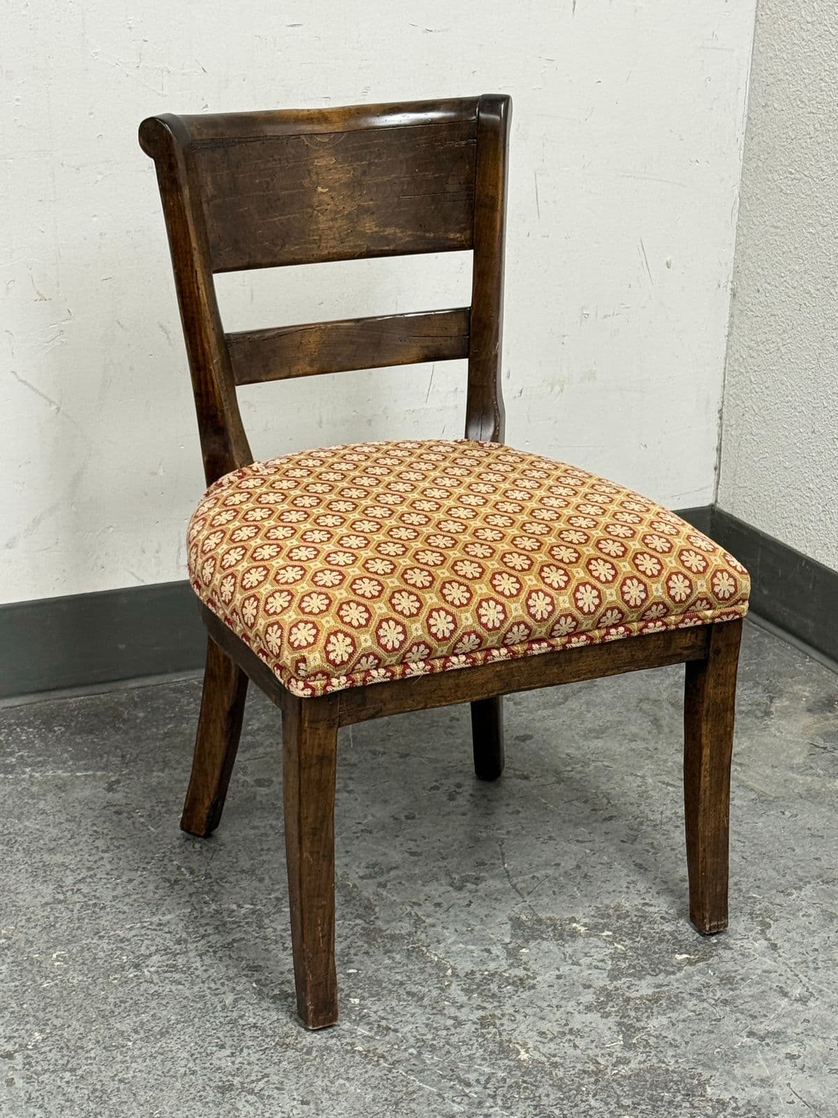 Vintage Wood + Fabric Side Chair - Thumbnail 12