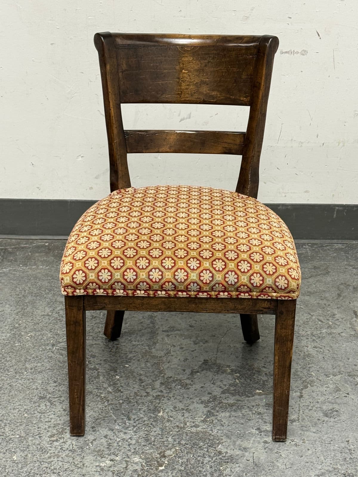 Vintage Wood + Fabric Side Chair - Thumbnail 3