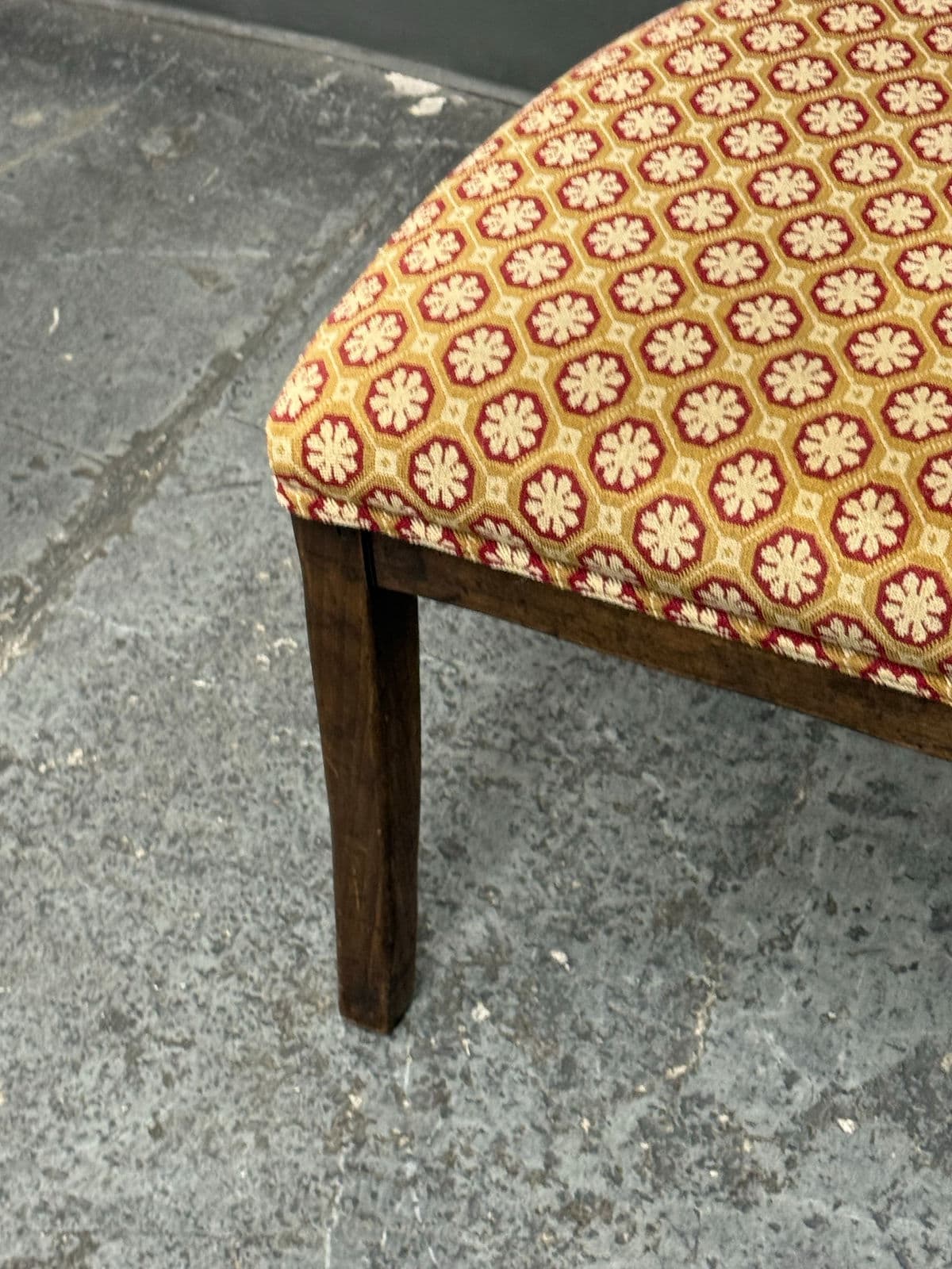 Vintage Wood + Fabric Side Chair - Thumbnail 6