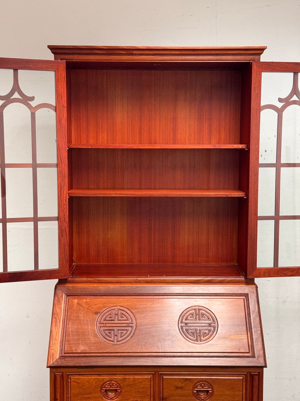 Chinese Rosewood Secretary Desk Cabinet, Circa 1970's - Thumbnail 6