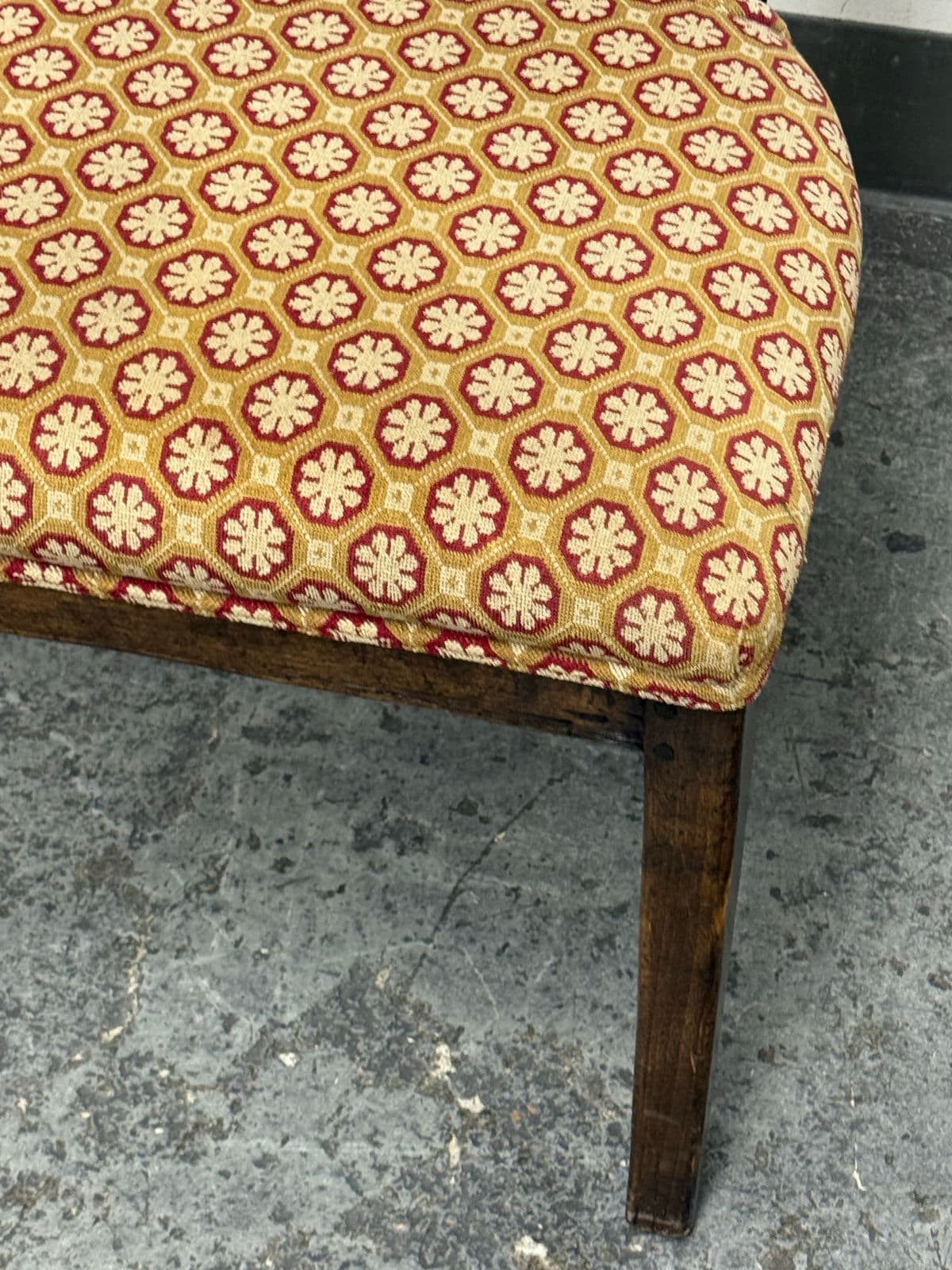 Vintage Wood + Fabric Side Chair - Thumbnail 5