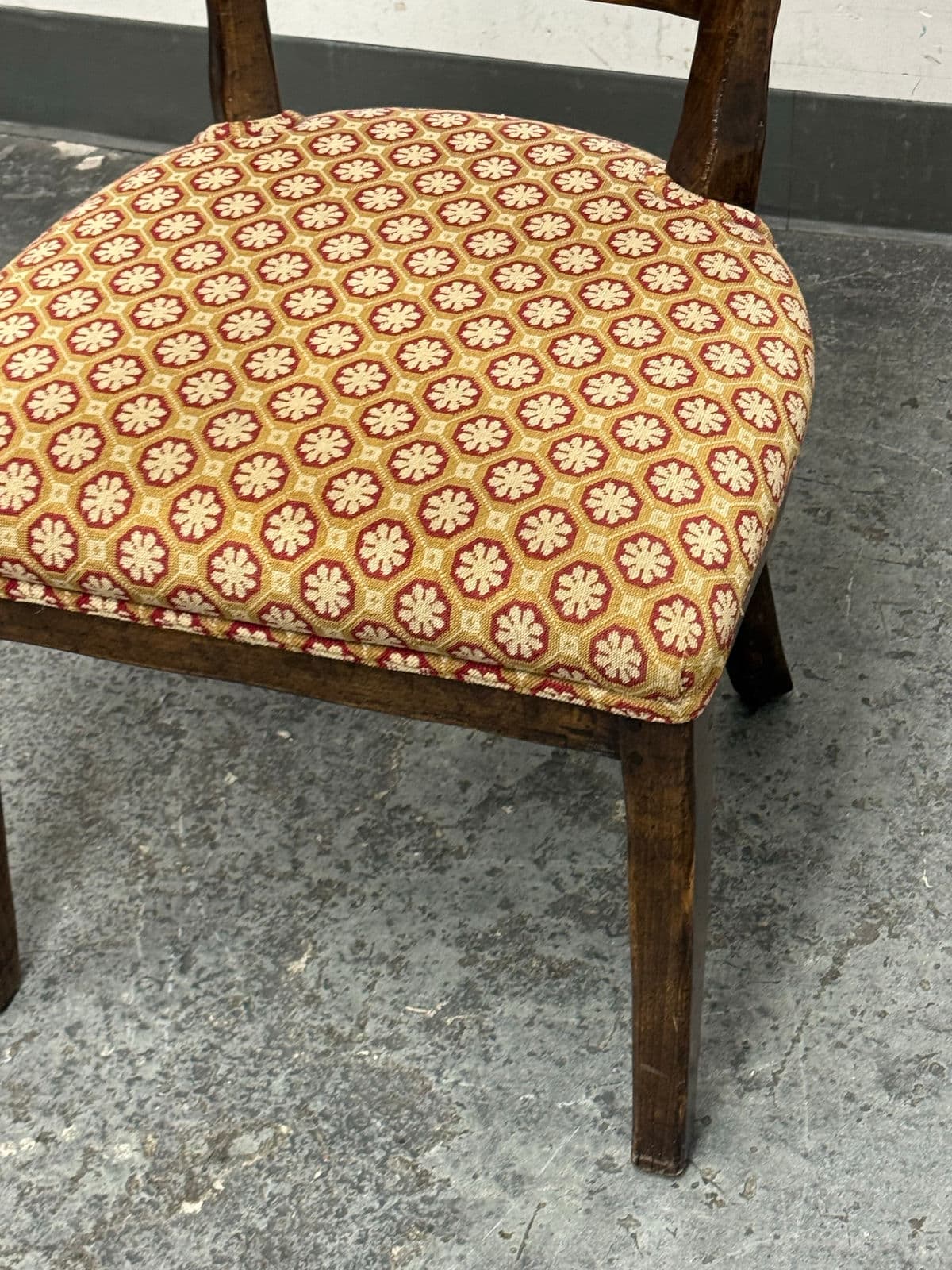 Vintage Wood + Fabric Side Chair - Thumbnail 8