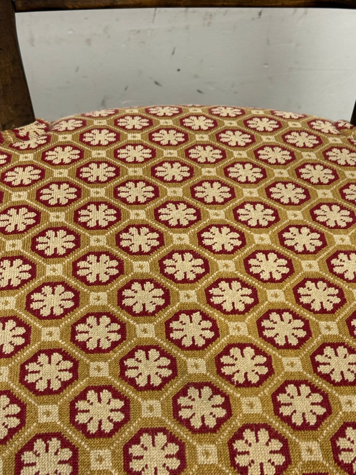 Vintage Wood + Fabric Side Chair - Thumbnail 9