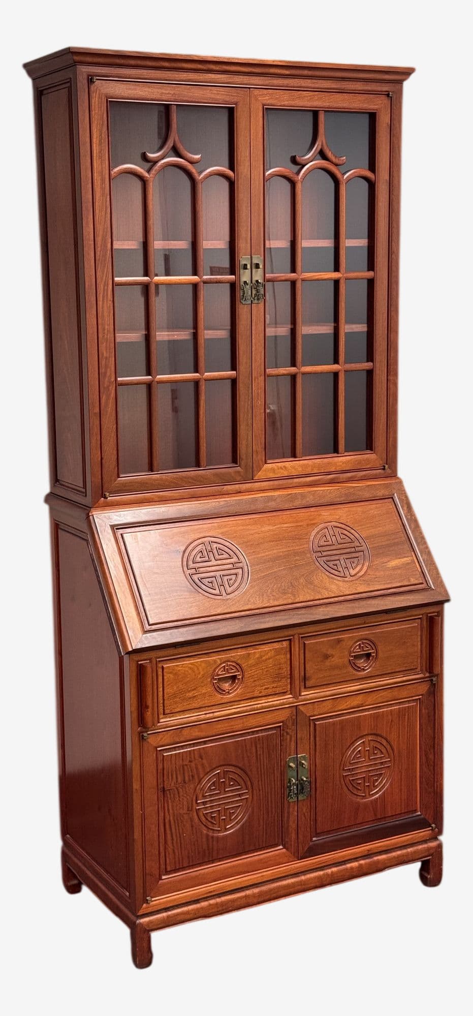 Chinese Rosewood Secretary Desk Cabinet, Circa 1970's - Image 1