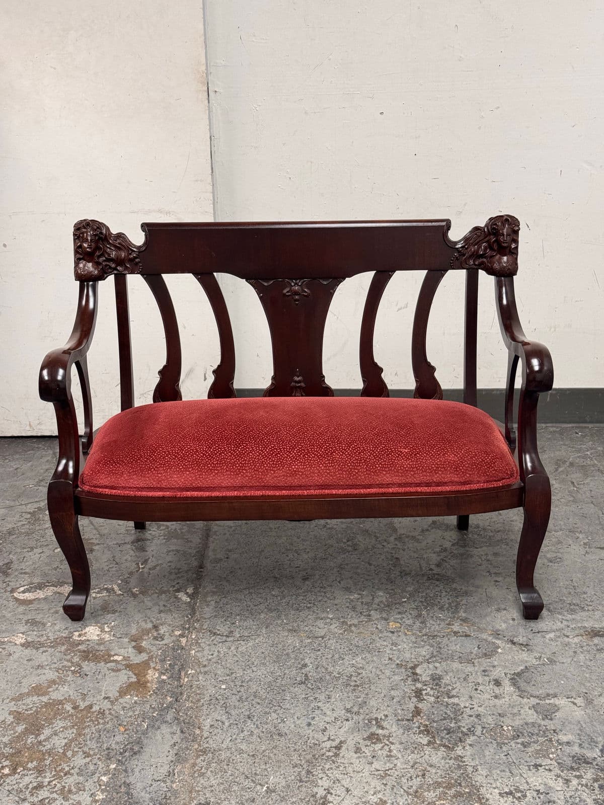 19th Century Victorian Mahogany Settee - Thumbnail 4