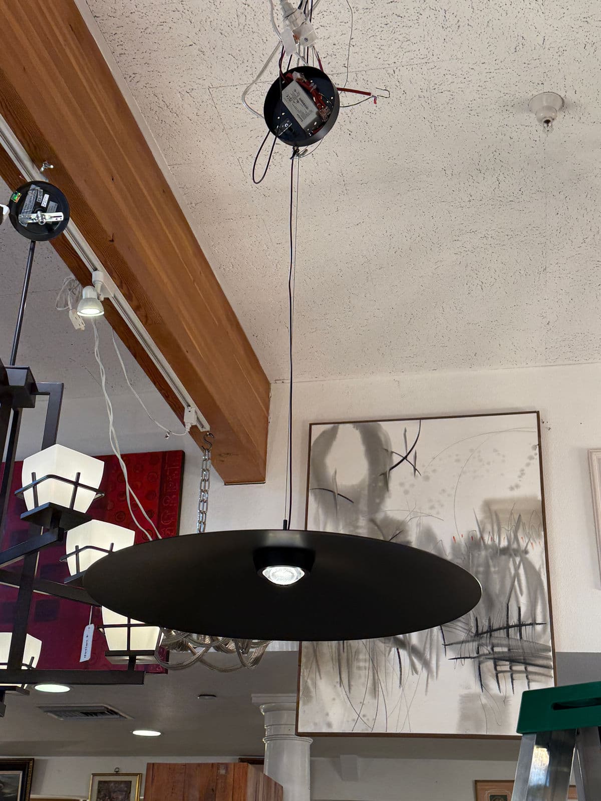 Space Age Saucer Pendant, Matte Black - Thumbnail 10