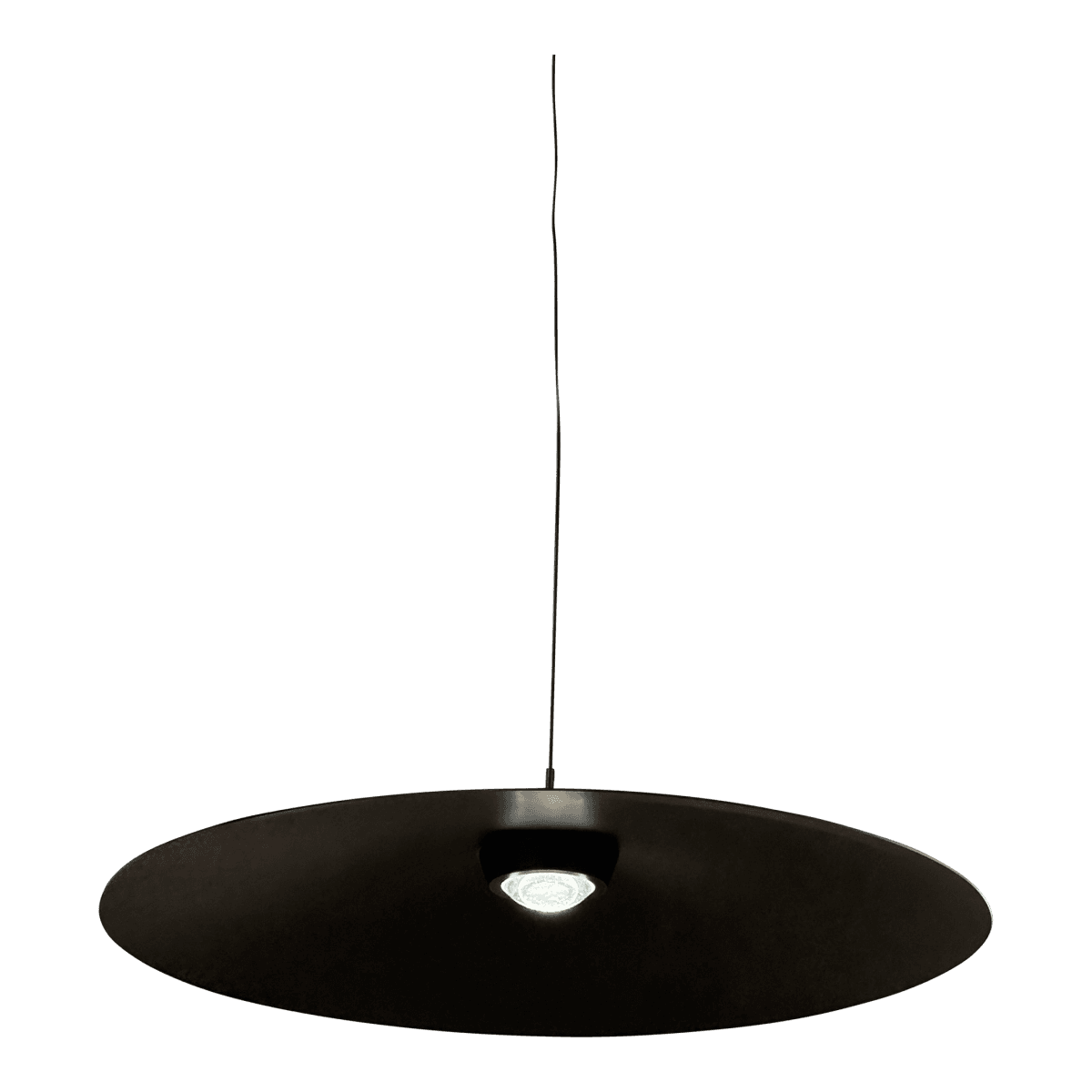 Space Age Saucer Pendant, Matte Black - Thumbnail 2