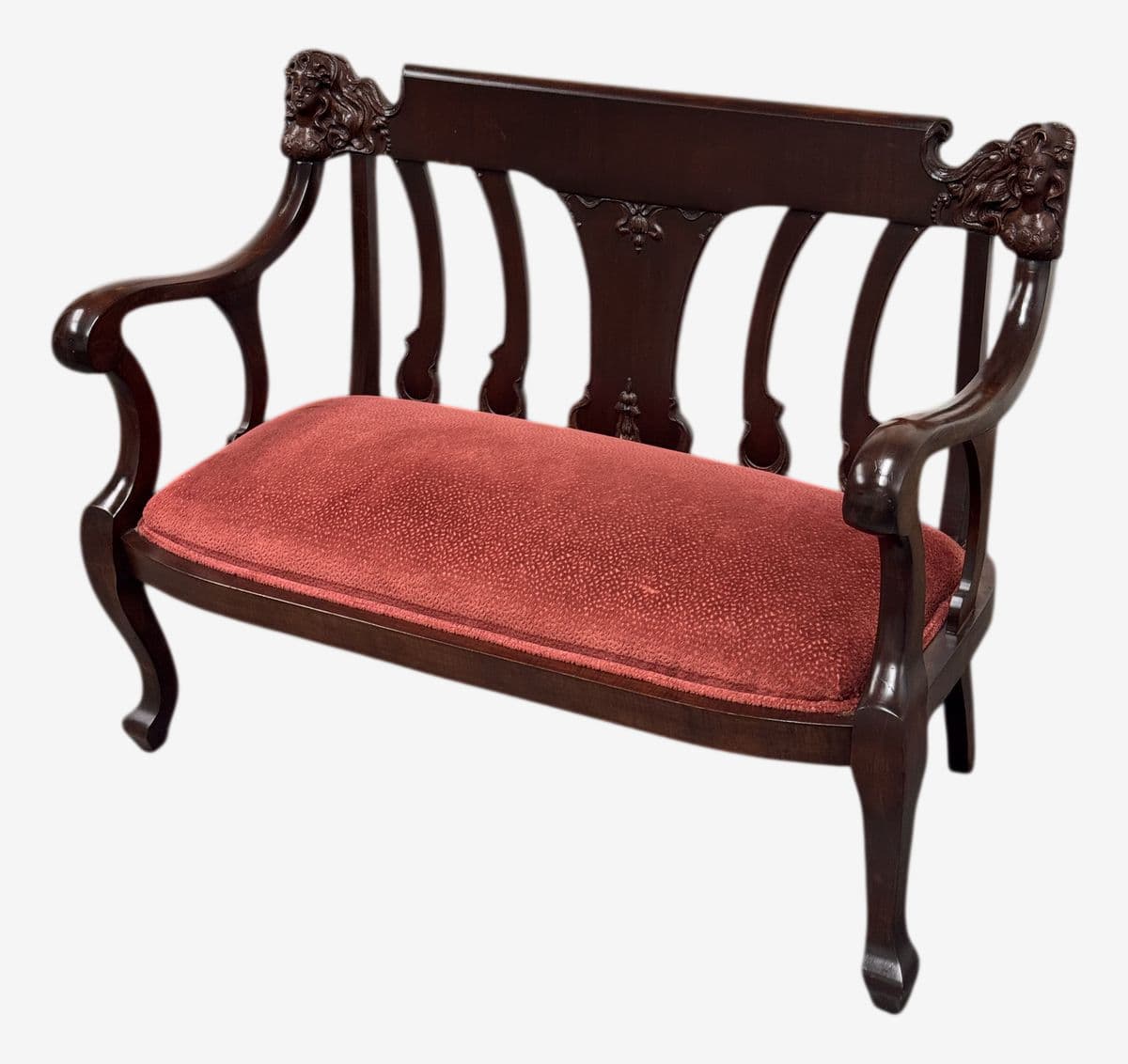 19th Century Victorian Mahogany Settee - Image 1