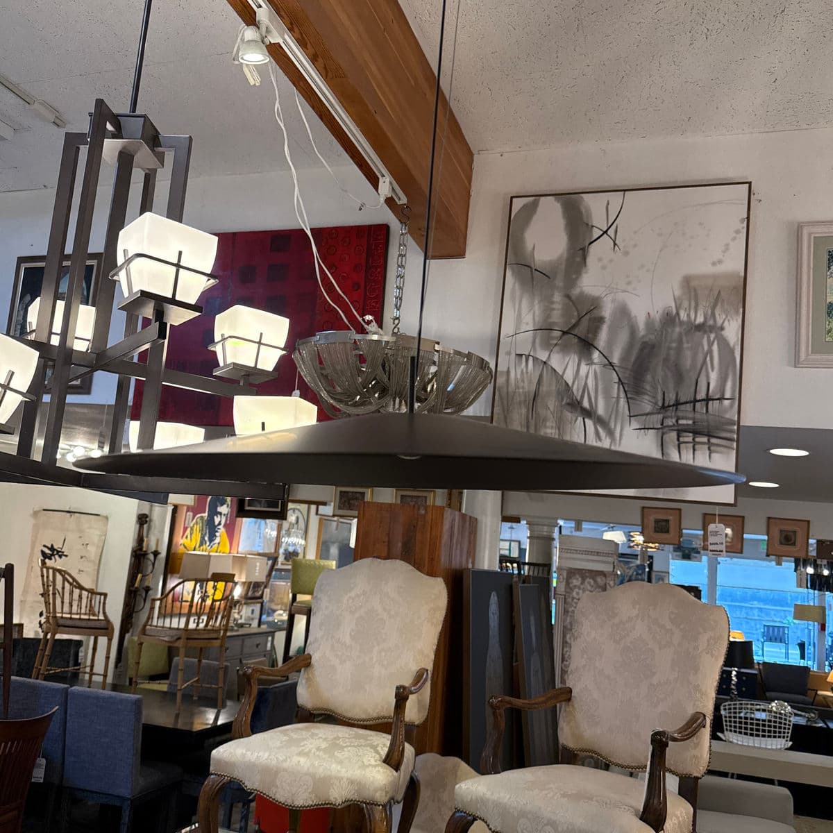 Space Age Saucer Pendant, Matte Black - Thumbnail 8