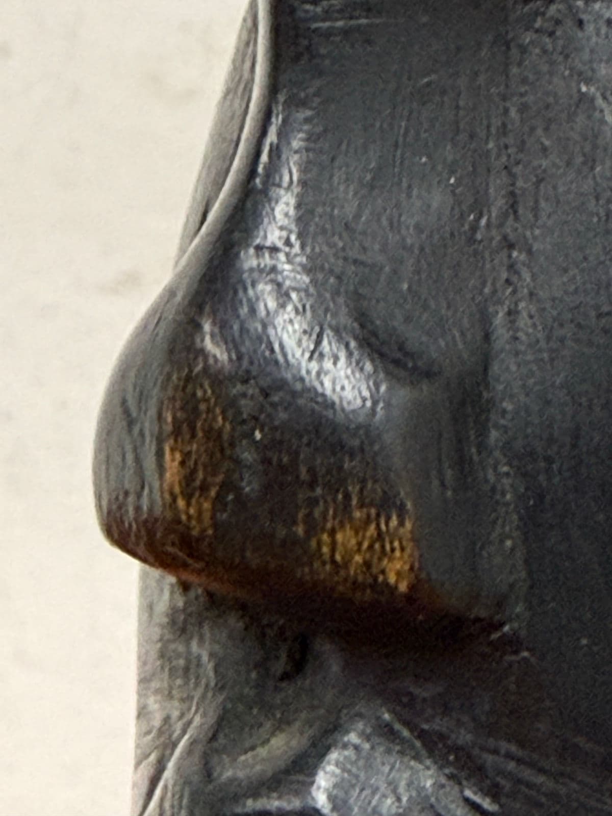 African Hand Carved Wood Head Sculpture - Thumbnail 10