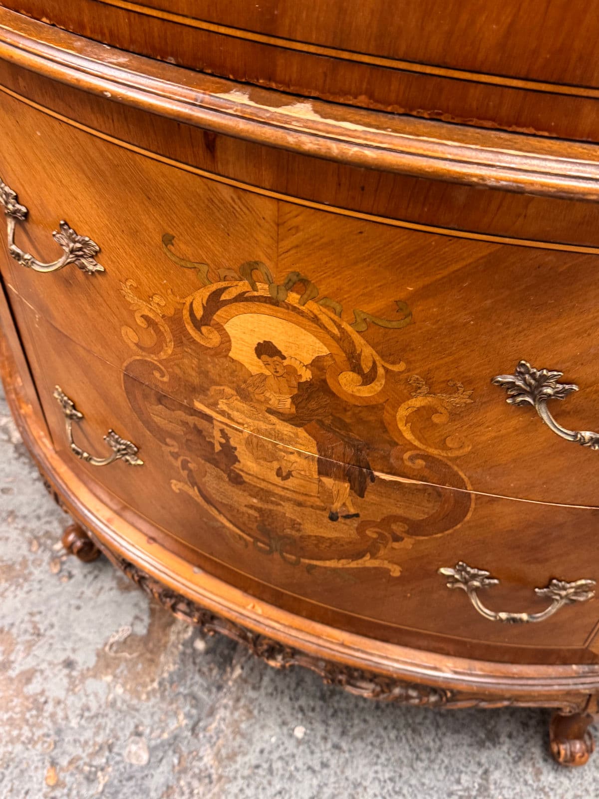 Neoclassical Semicircular Demi-Lune Commode, 19th Century - Thumbnail 3
