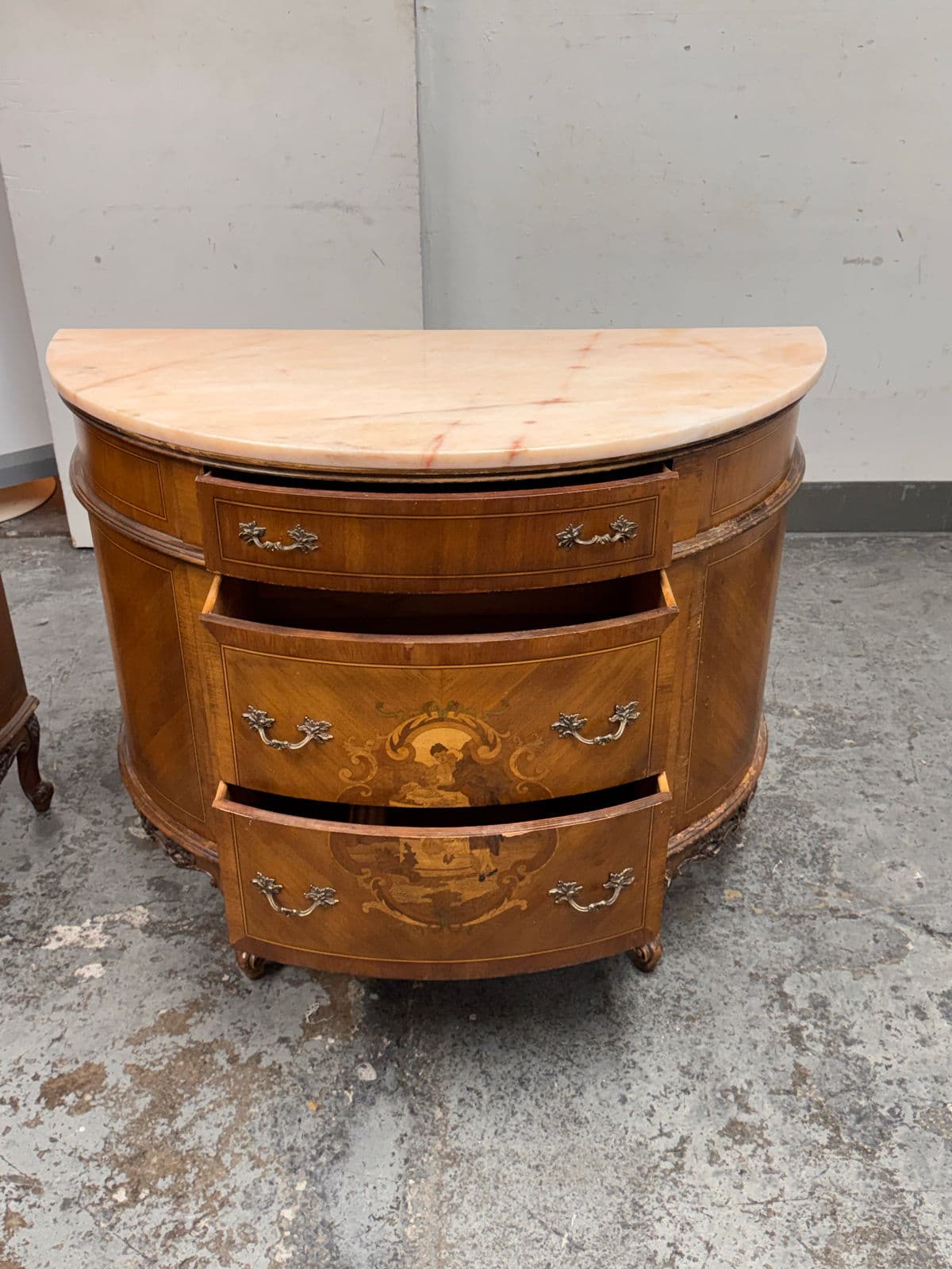 Neoclassical Semicircular Demi-Lune Commode, 19th Century - Thumbnail 11