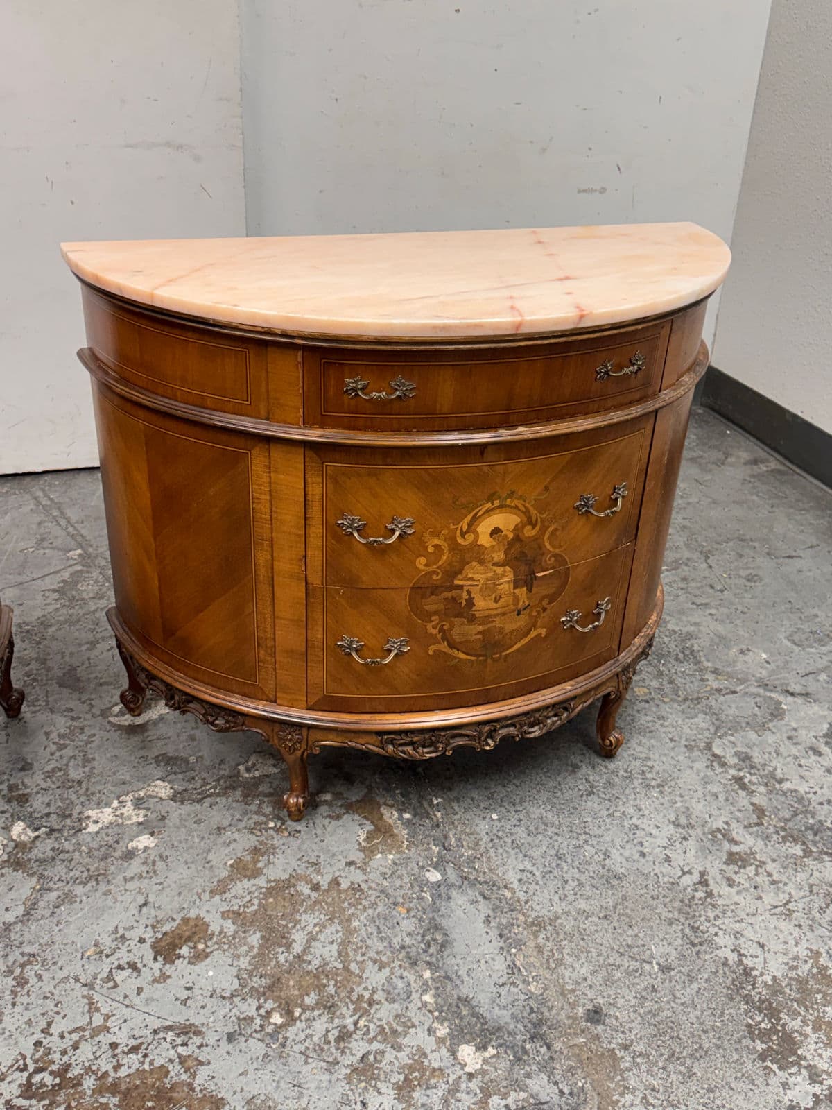 Neoclassical Semicircular Demi-Lune Commode, 19th Century - Thumbnail 10