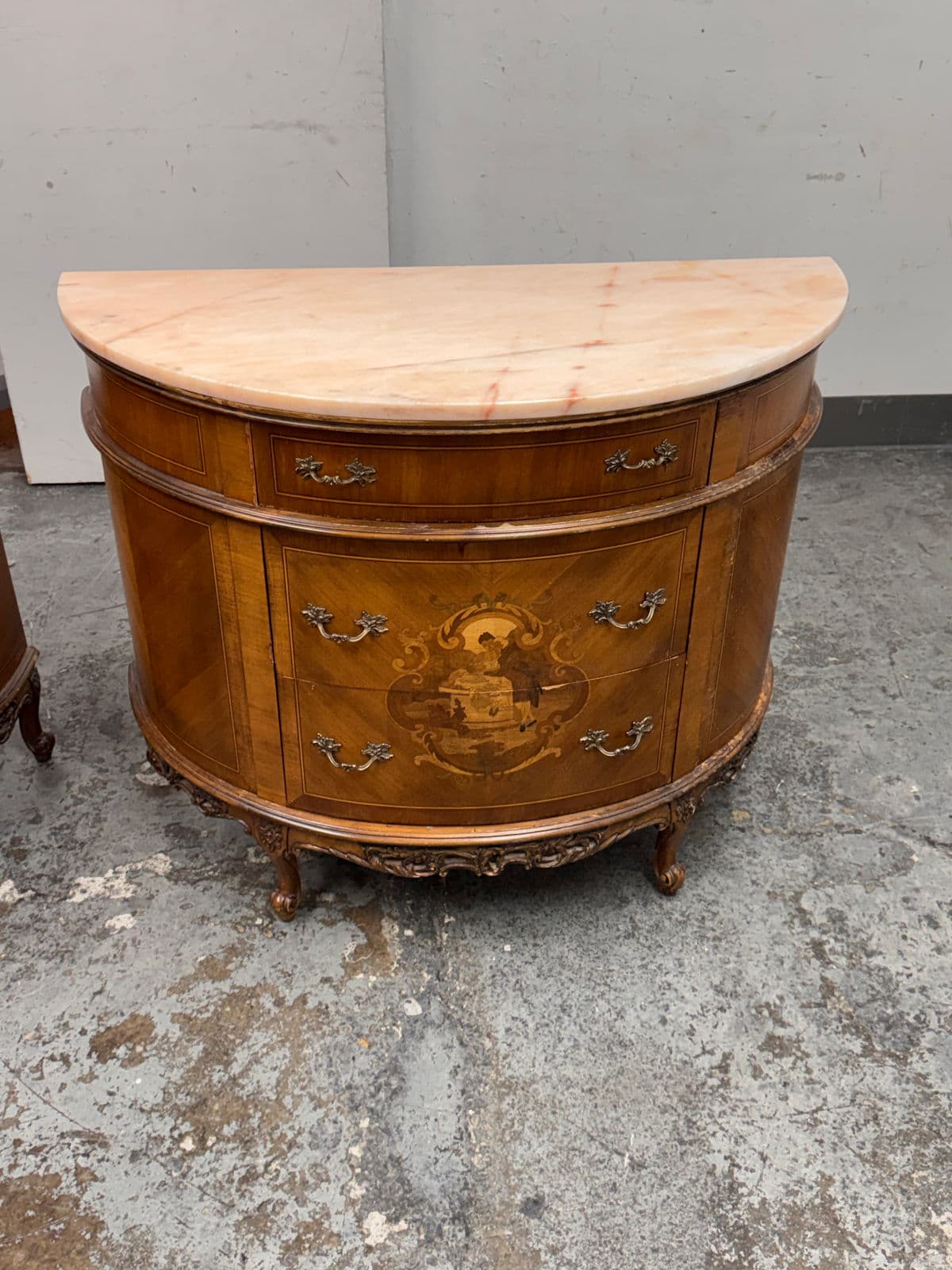 Neoclassical Semicircular Demi-Lune Commode, 19th Century - Thumbnail 8