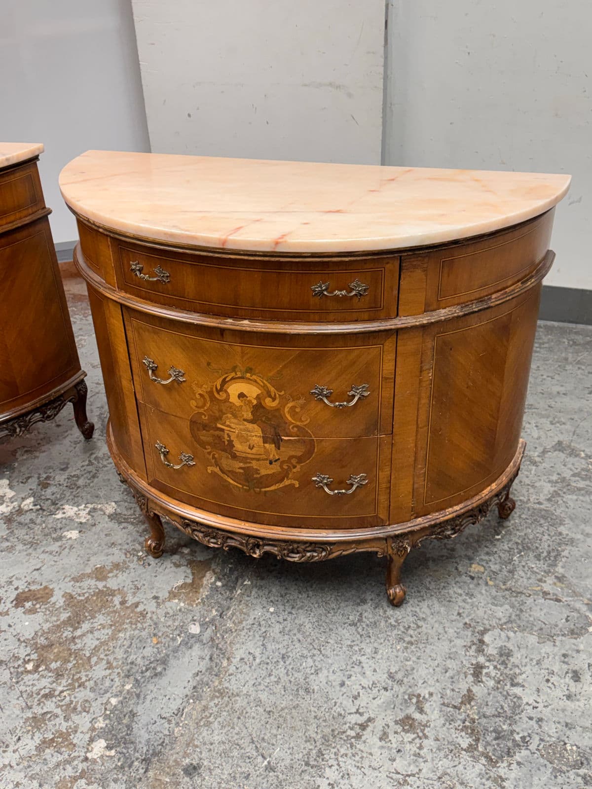 Neoclassical Semicircular Demi-Lune Commode, 19th Century - Thumbnail 4