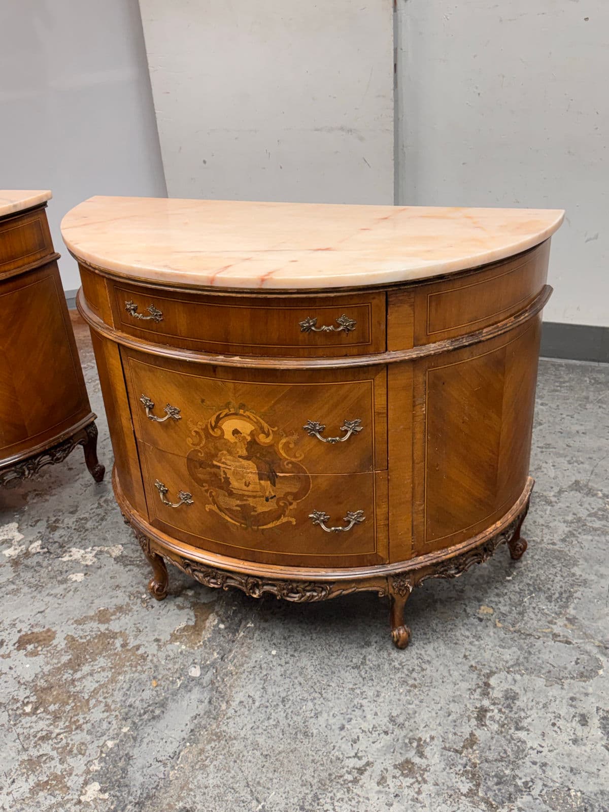 Neoclassical Semicircular Demi-Lune Commode, 19th Century - Thumbnail 6