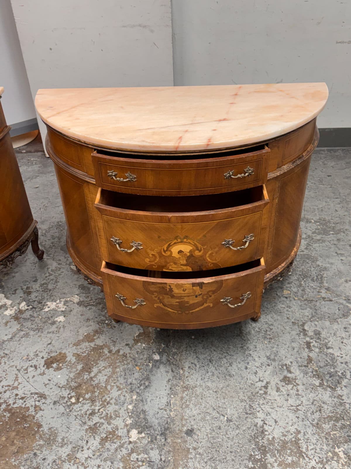 Neoclassical Semicircular Demi-Lune Commode, 19th Century - Thumbnail 9