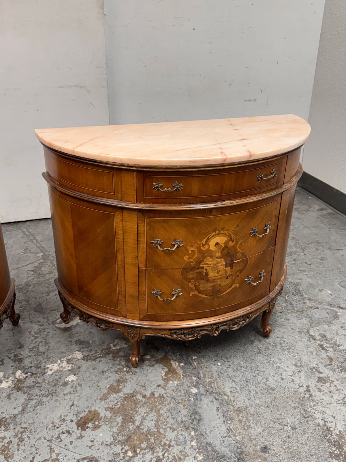 Neoclassical Semicircular Demi-Lune Commode, 19th Century - Thumbnail 5