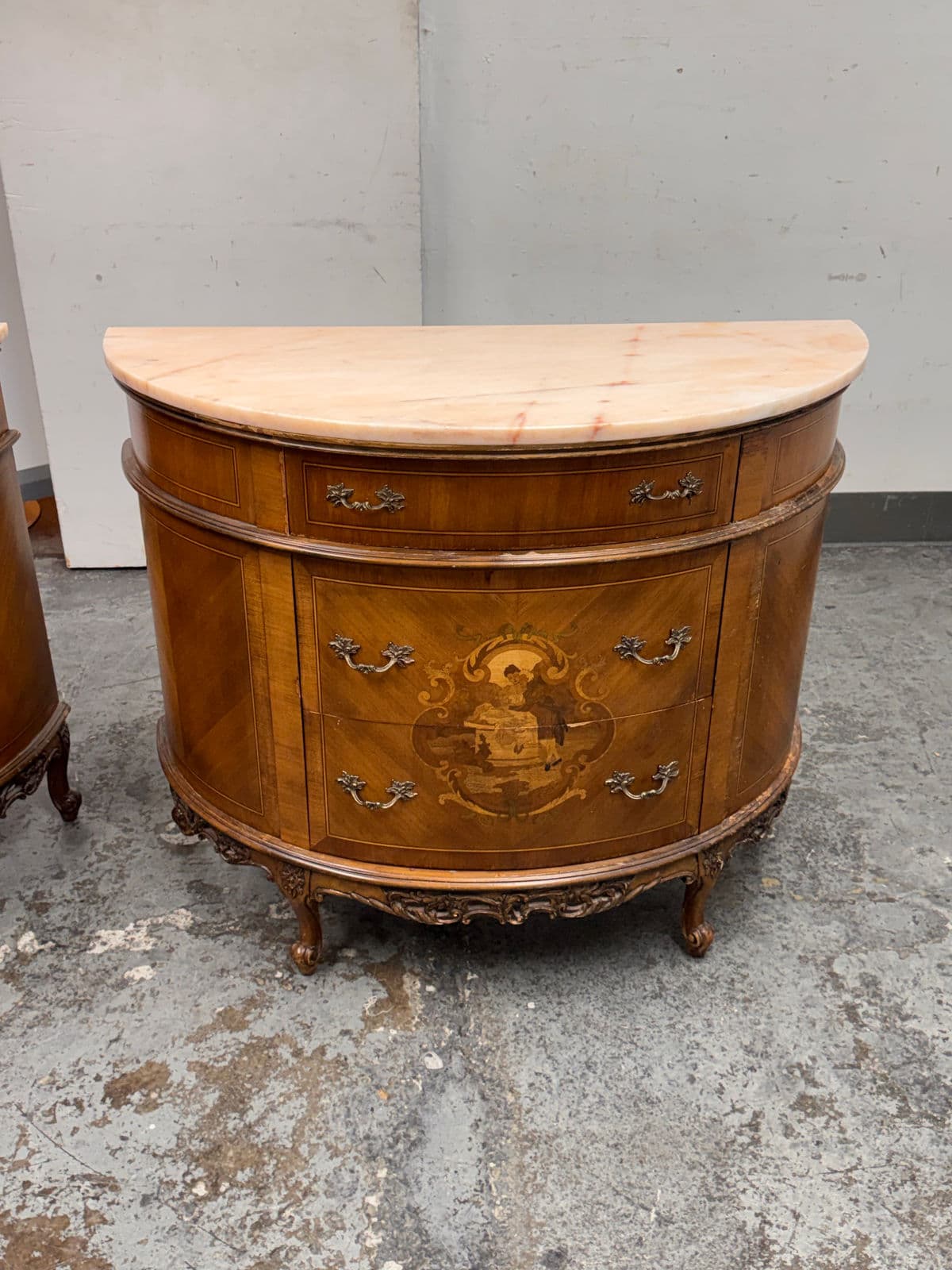 Neoclassical Semicircular Demi-Lune Commode, 19th Century - Thumbnail 7