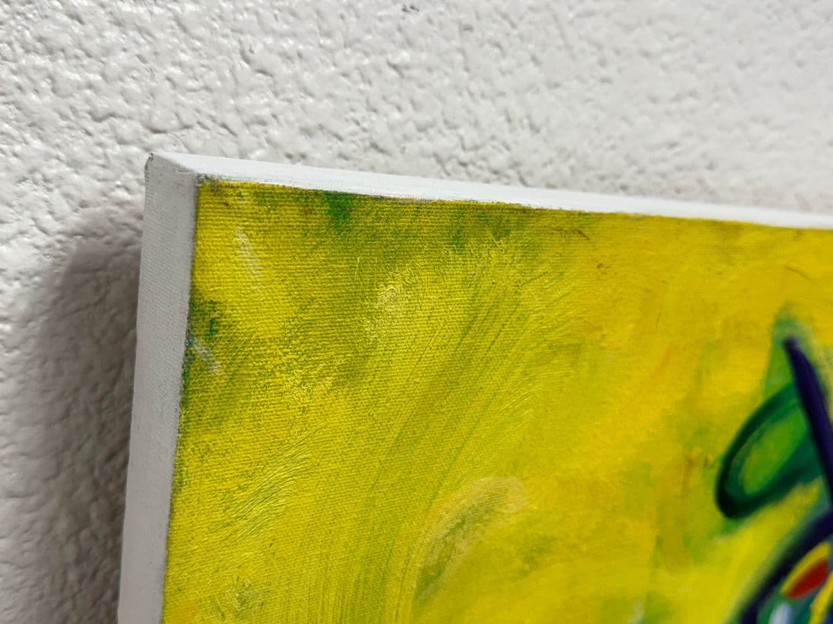 Late 20th Century Vibrant Abstract Acrylic on Canvas Painting, Signed - Thumbnail 5