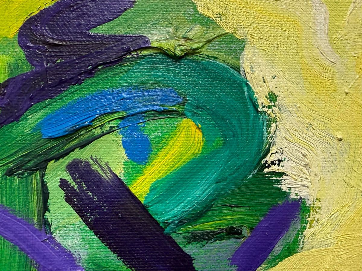 Late 20th Century Vibrant Abstract Acrylic on Canvas Painting, Signed - Thumbnail 8