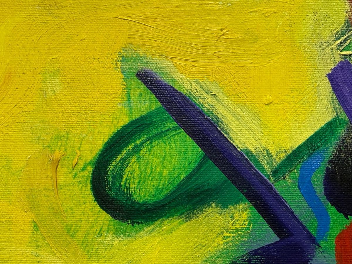 Late 20th Century Vibrant Abstract Acrylic on Canvas Painting, Signed - Thumbnail 7