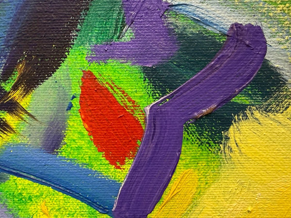 Late 20th Century Vibrant Abstract Acrylic on Canvas Painting, Signed - Thumbnail 11