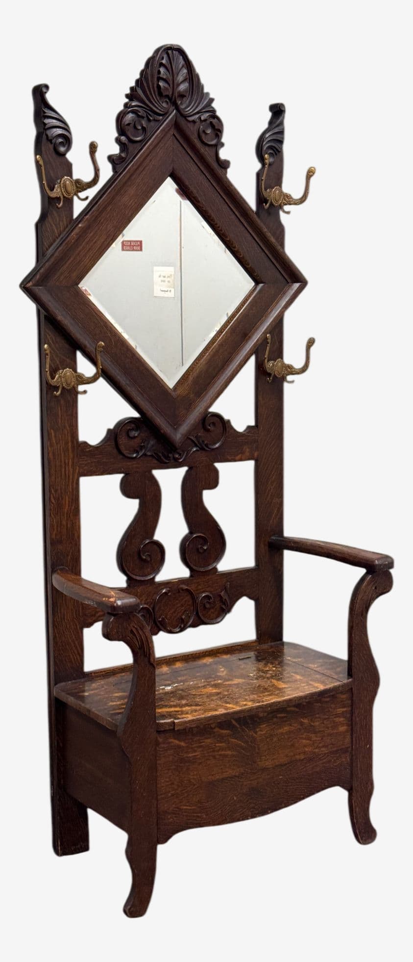 Antique Wooden Entry Hall Storage Tree - Image 1