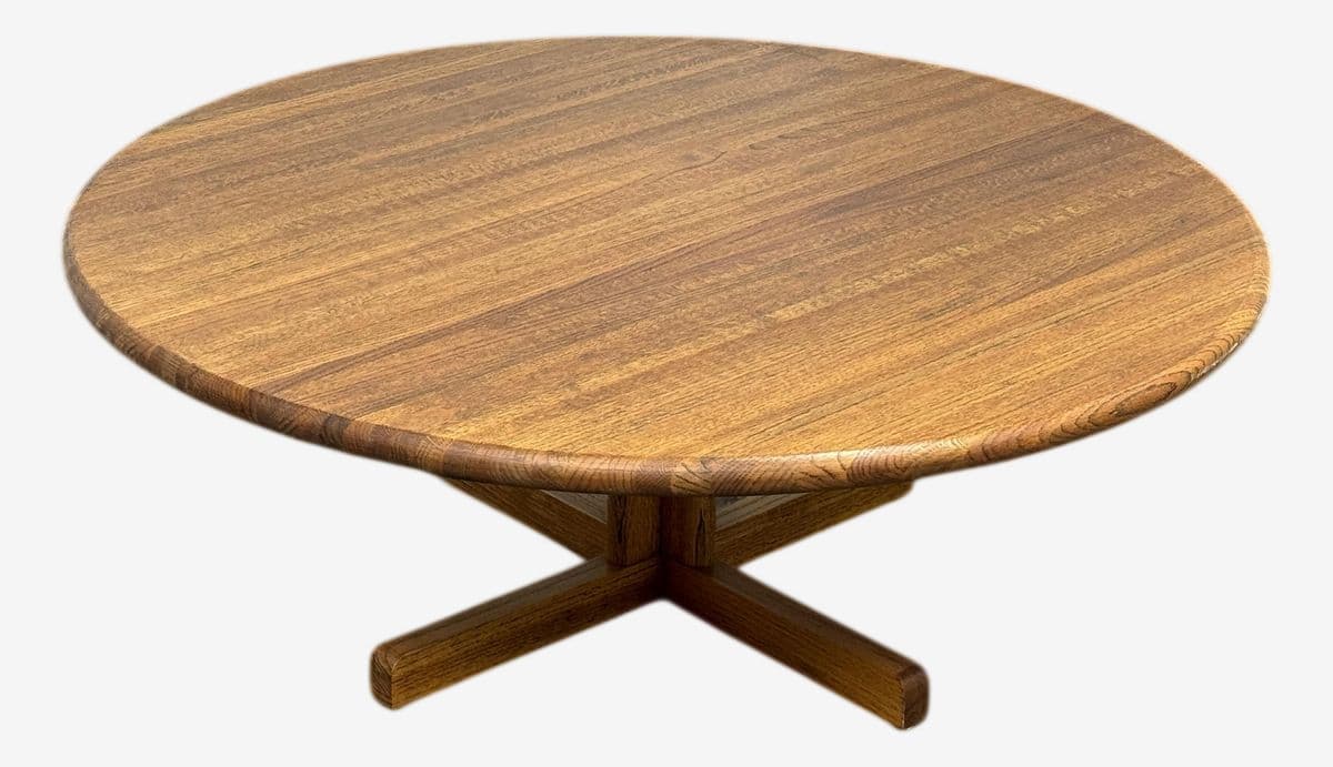 American Modern Round Wood Coffee Table, Mid 20th Century - Image 1