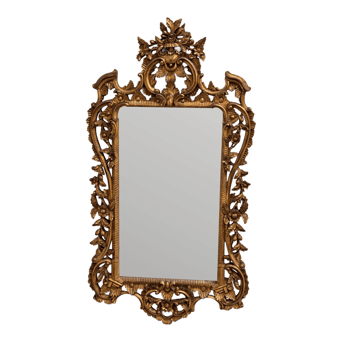English Chippendale Carved Giltwood Mirror, Mid 20th Century - Thumbnail 2