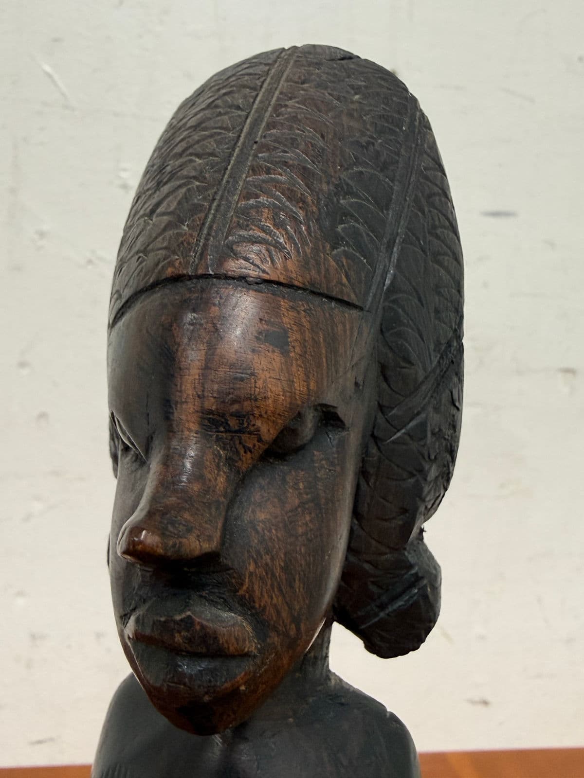 African Hand Carved Wood Mother + Child Sculpture - Thumbnail 8