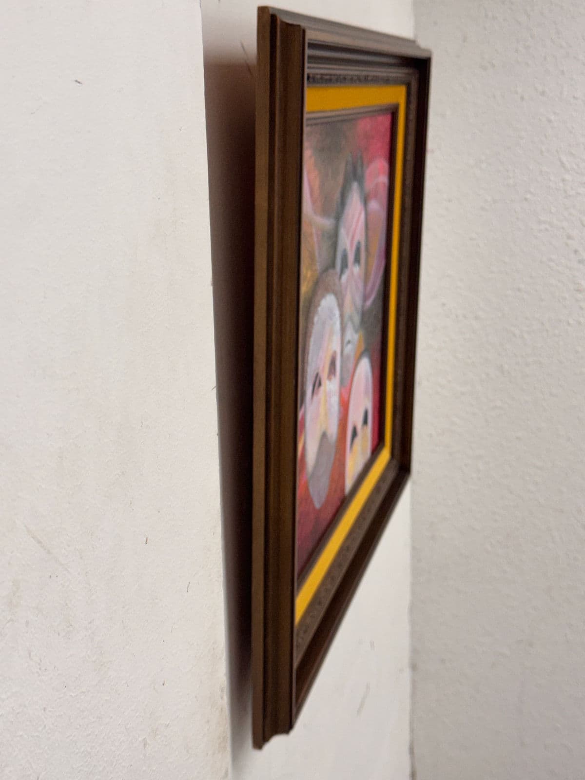 Figurative Masks Acrylic Painting, Framed. - Thumbnail 5