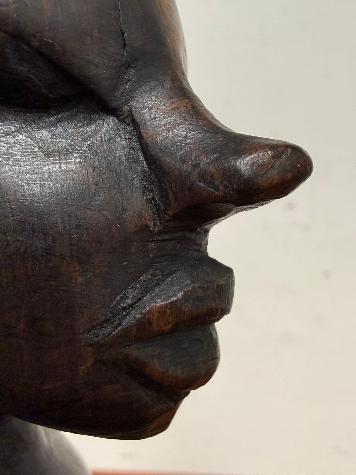 African Hand Carved Wood Mother + Child Sculpture - Thumbnail 10