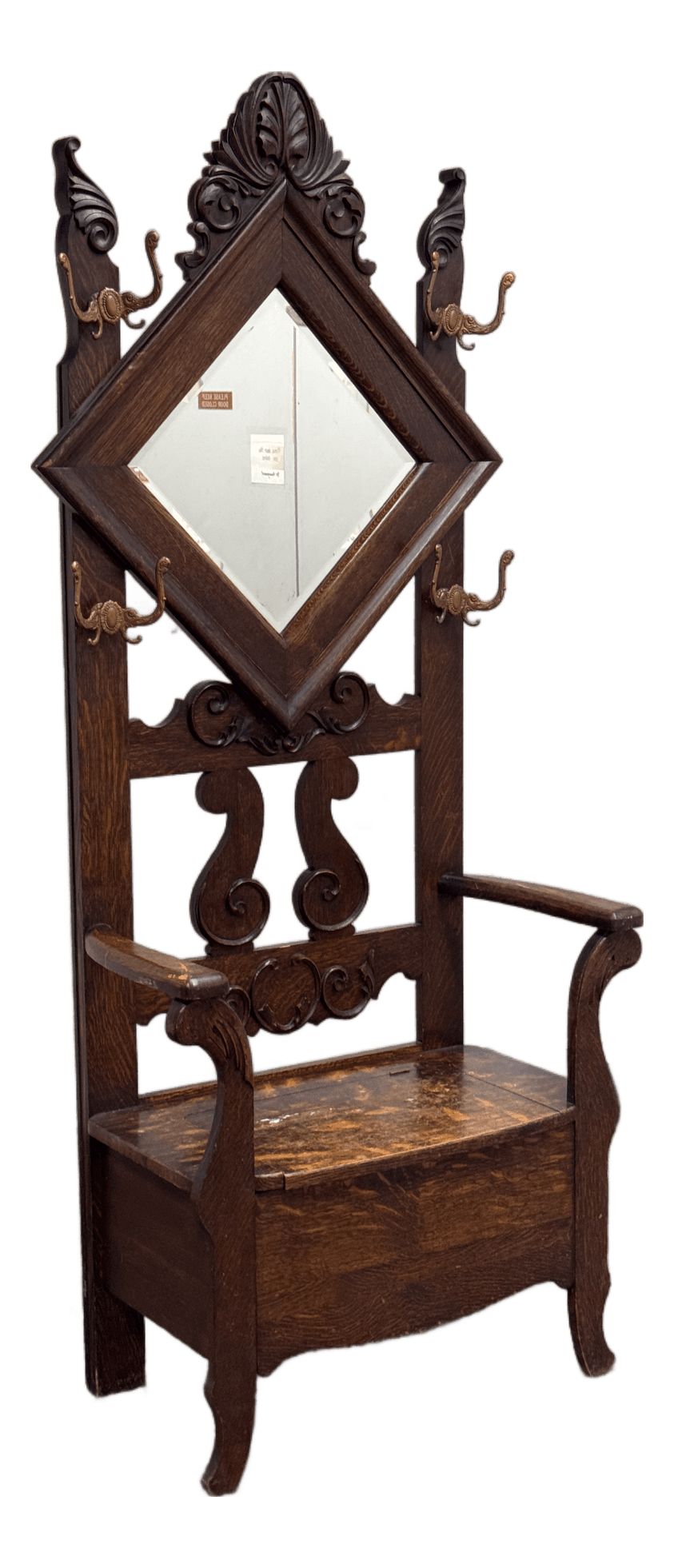 Antique Wooden Entry Hall Storage Tree - Thumbnail 2