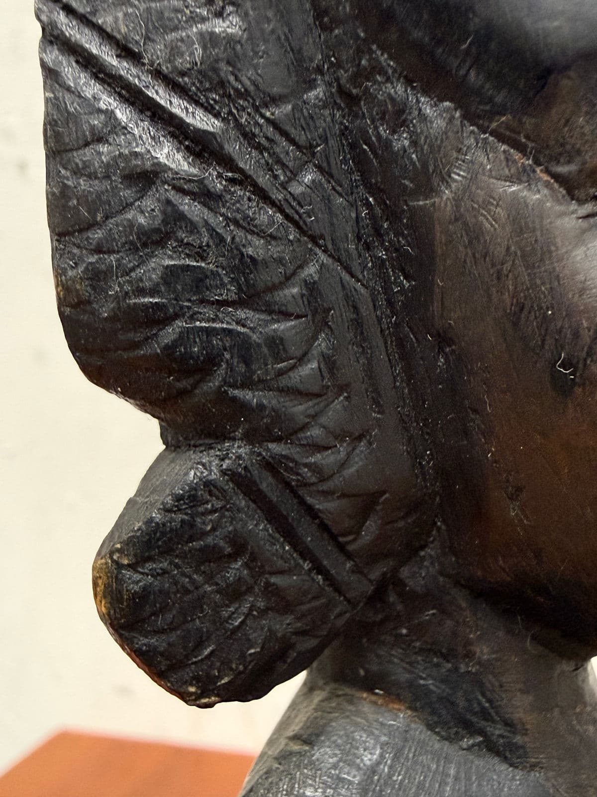 African Hand Carved Wood Mother + Child Sculpture - Thumbnail 9