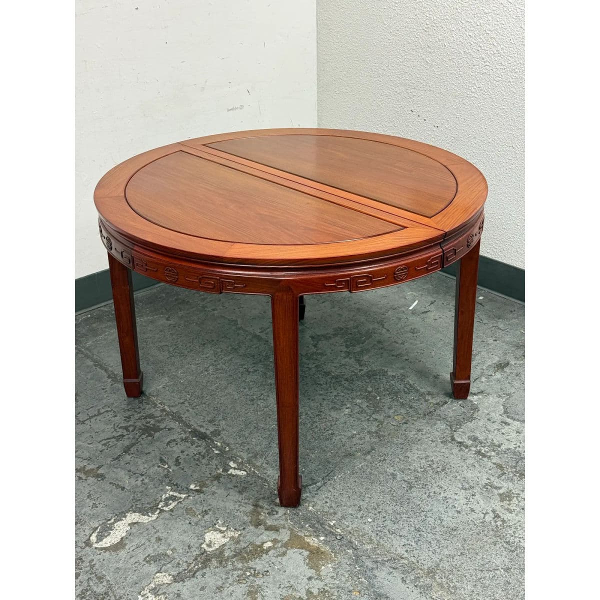 Chinese Rosewood Extension Rosewood Table + Dining Chairs Set, Circa 1970's - Thumbnail 11